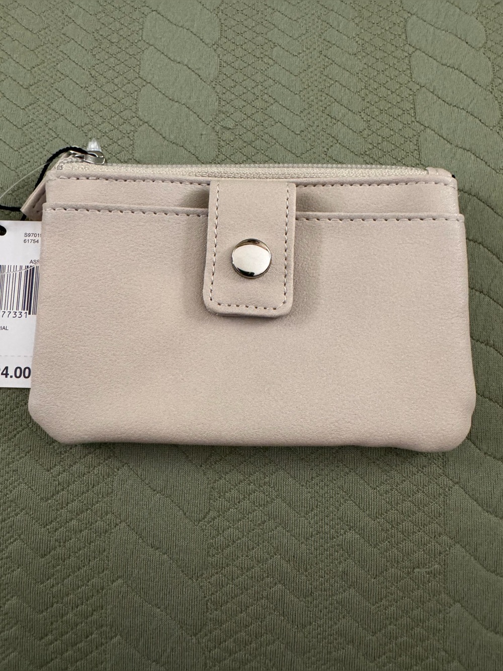 Mundi Coin Card Case in Tan Faux Leather NWT